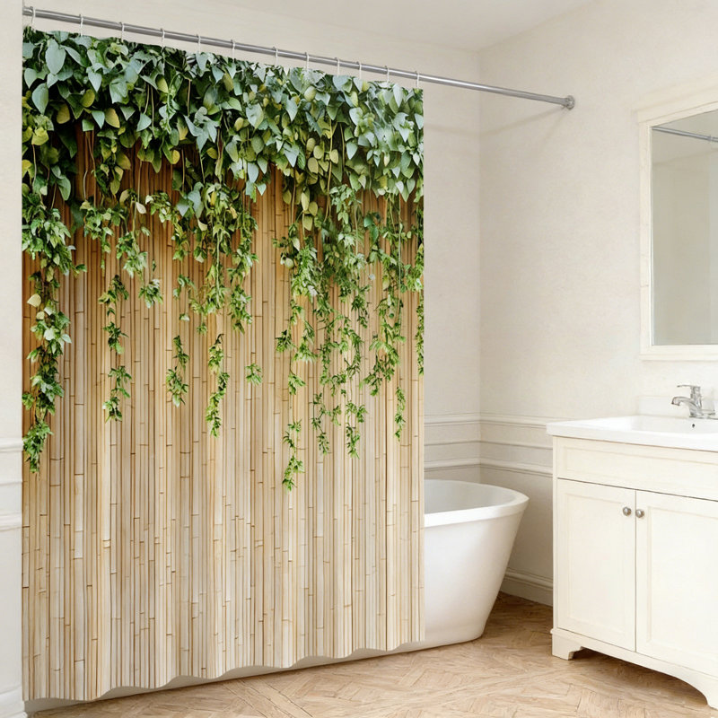 Rideaux de douche avec crochets inclus, H 72 po x l 66 po