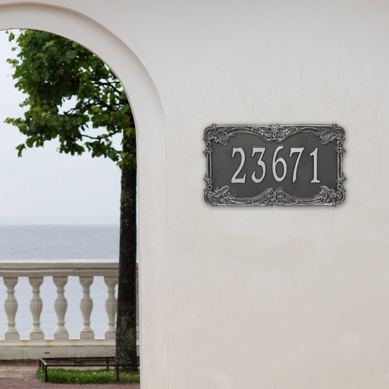 Plaque d'adresse murale 1 ligne Signature Series, Gris fumée, Gris, Oui