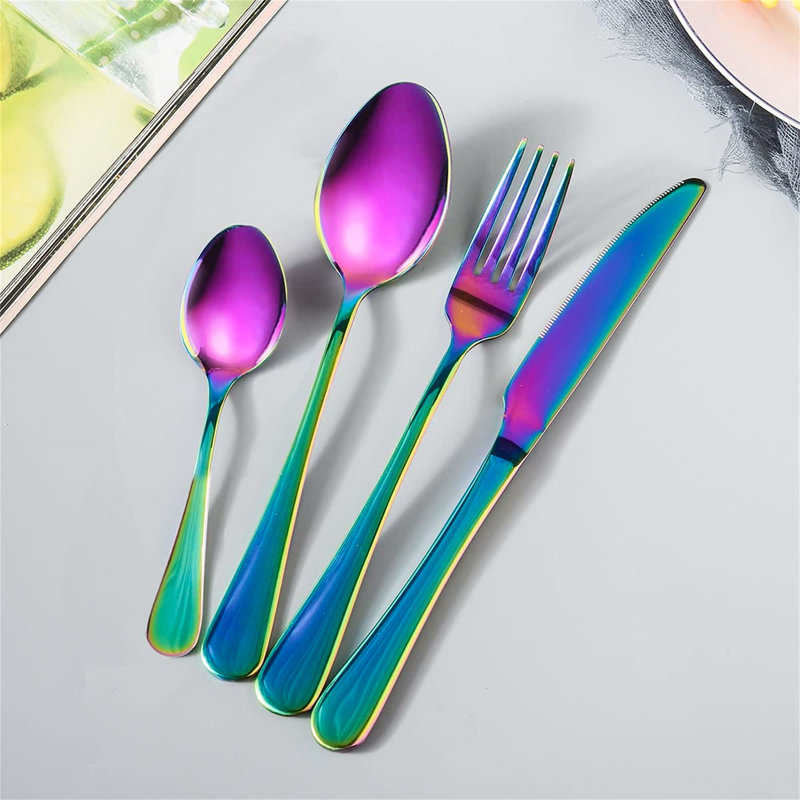 Metro Lane Betsan 24 Piece Stainless Steel Cutlery Set , Service for 6, Rainbow