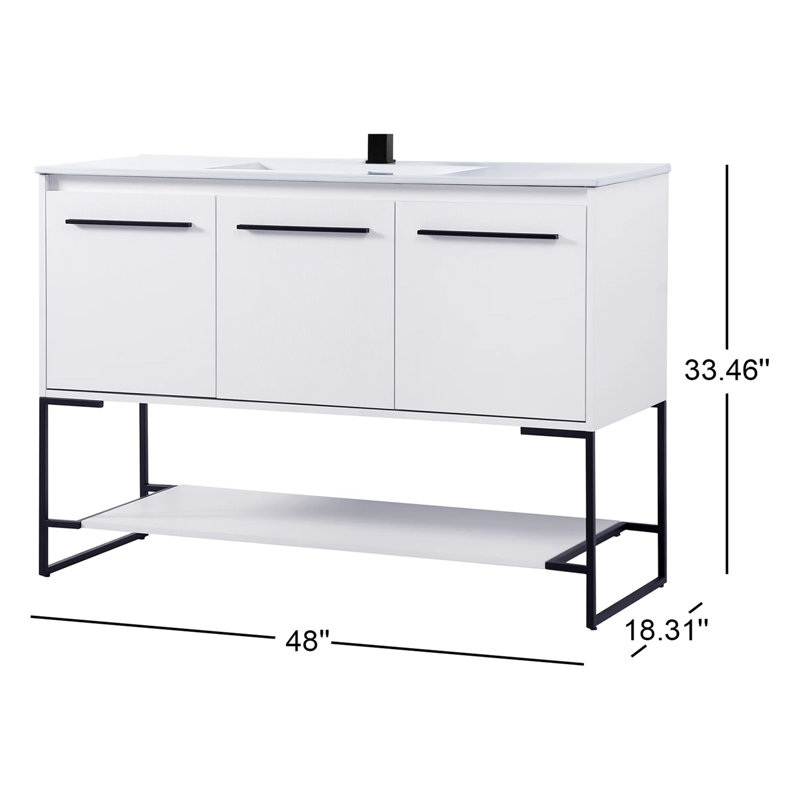 Ensemble de meuble-lavabo simple 48 po Gerard, Blanc