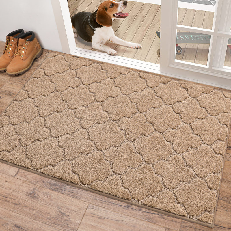 Non-Slip Geometric Doormat, Beige, 81.3cm W x 121.9cm L