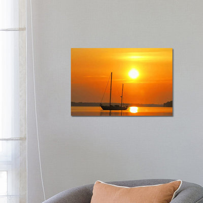 Sunrise Sail Boat - Wrapped Canvas Print