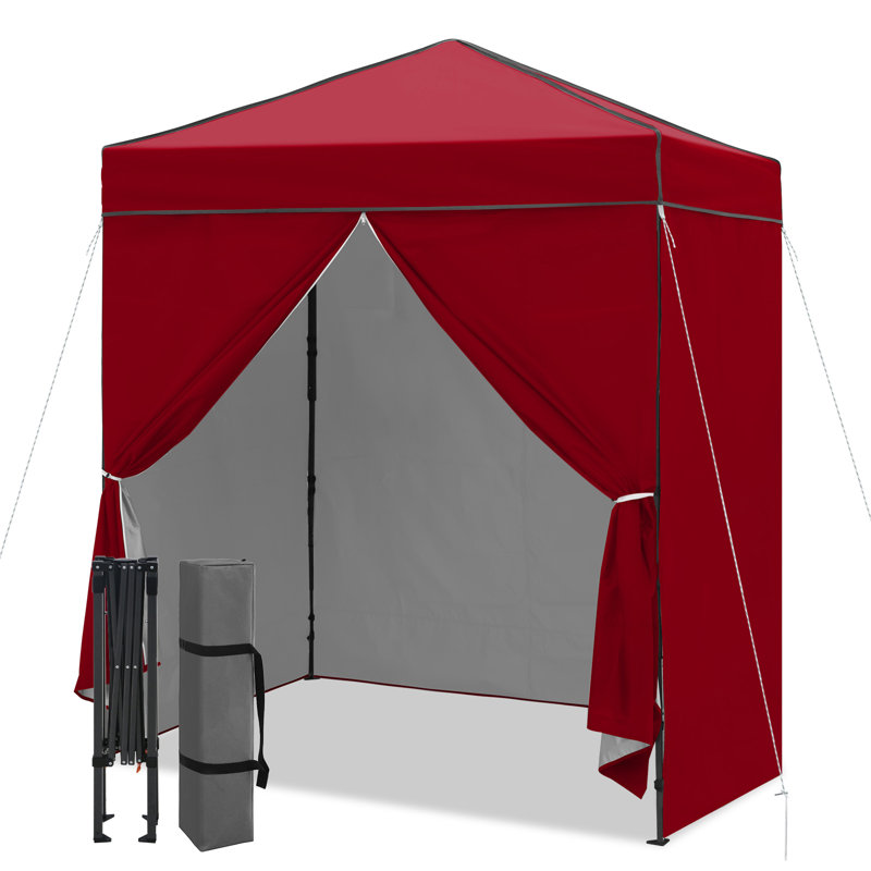 6x4 Canopy Tent, Heavy Duty Pop up Canopy with Sidewalls, Burgundy