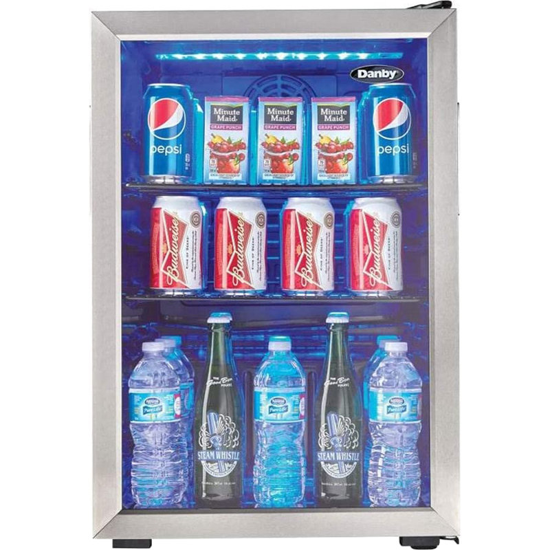 Réfrigérateur à boissons autoportant pour 95 canettes (12 oz) avec rangement pour le vin Entertainer