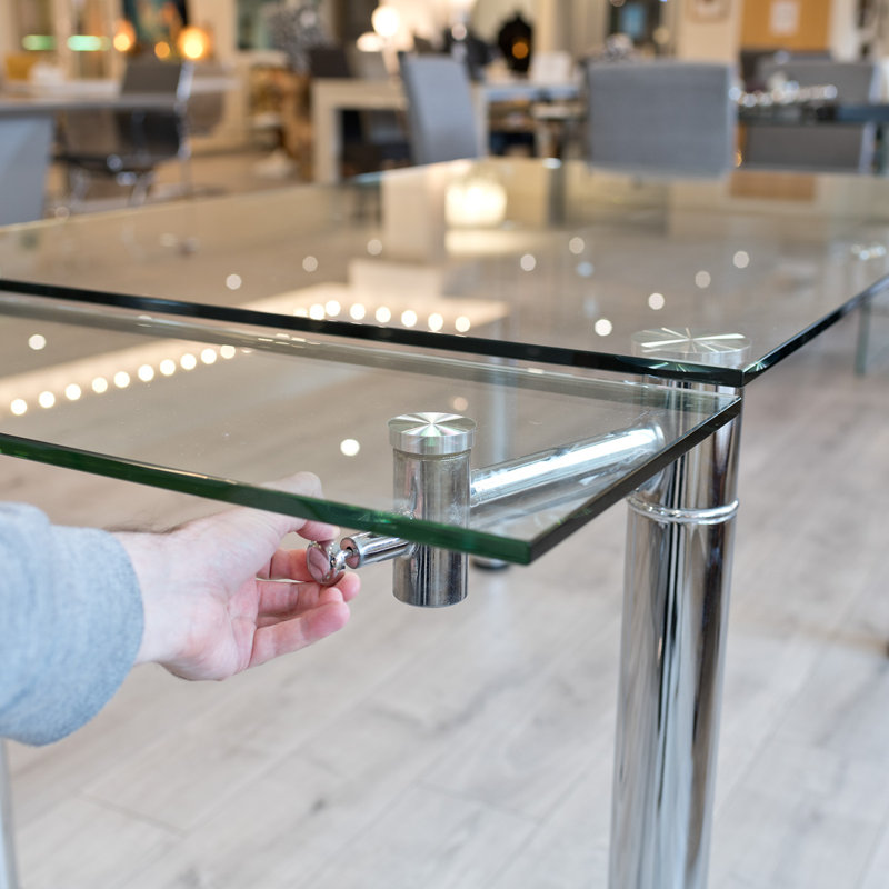 Cara Glass Top Metal Base Dining Table