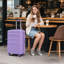 20 po / 24 po / 28 po 3 pièces / ensemble en valise à roulettes ABS, couleur assortie, avec serrure à combinaison-129435655