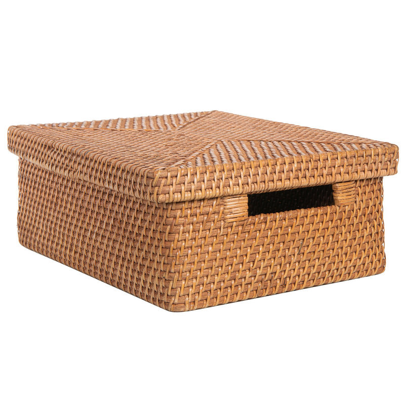 Wicker Storage Bin 1, Brown