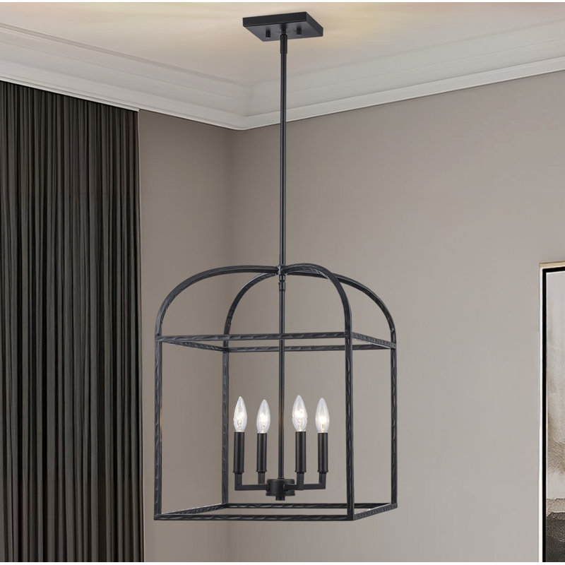 Luminaire suspendu 4 lumières DEL Birdy, Noir