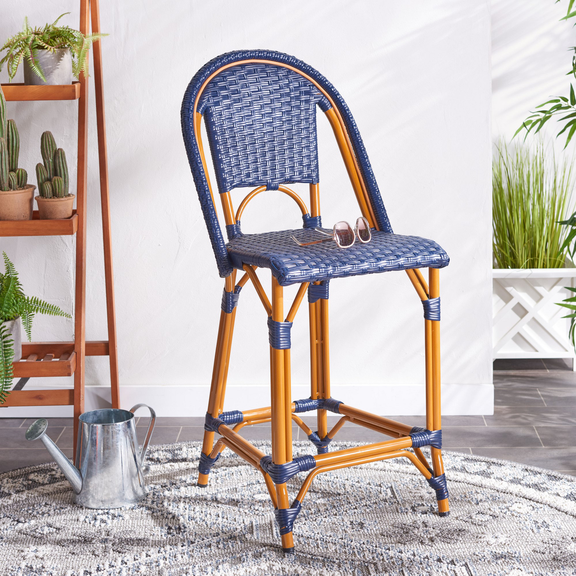 Kesa California 25" Patio Counter Stool, Navy
