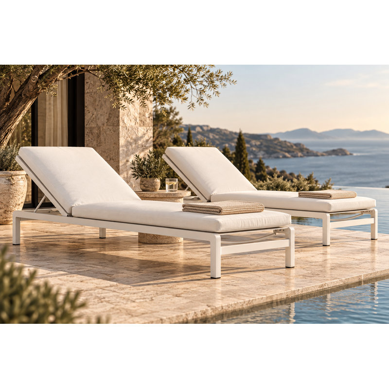 Olly Outdoor Chaise Lounge, White