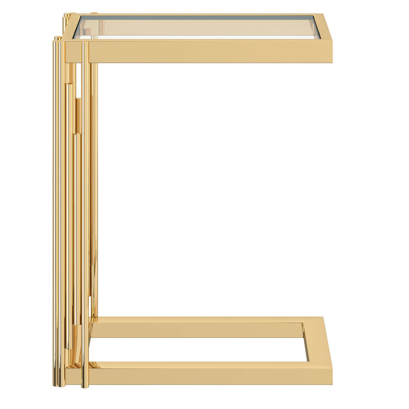 Petite table d'appoint Jeffrey, Doré