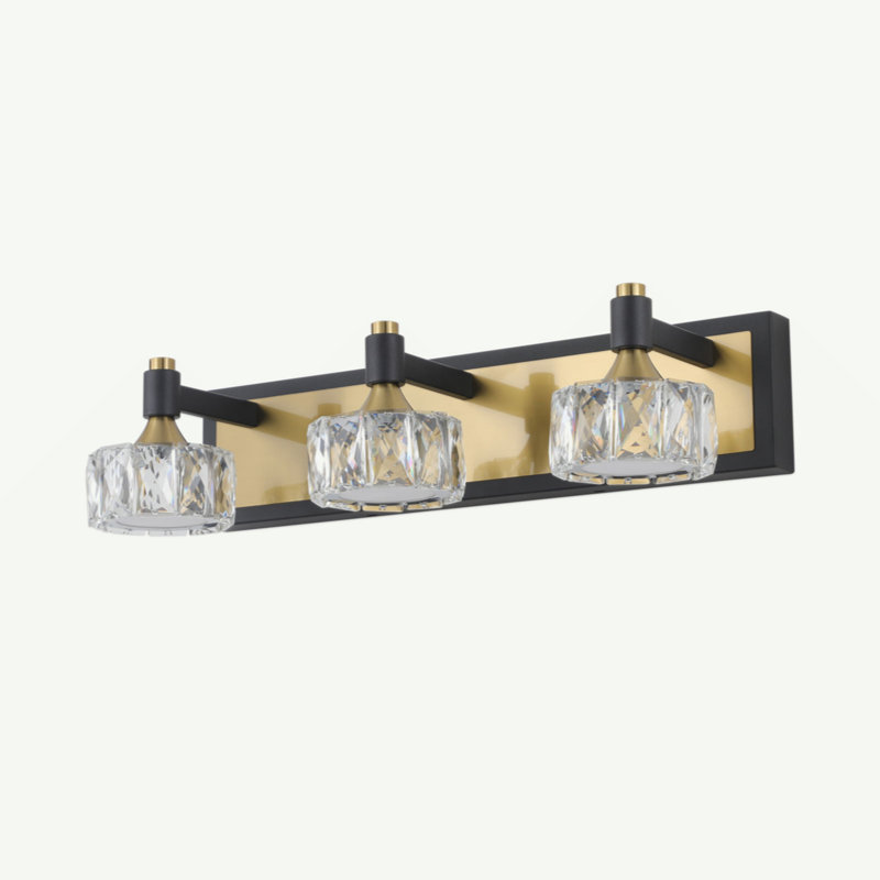 Luminaire de salle de bain moderne à DEL en cristal 3 lumières pour salle de bain sur miroir