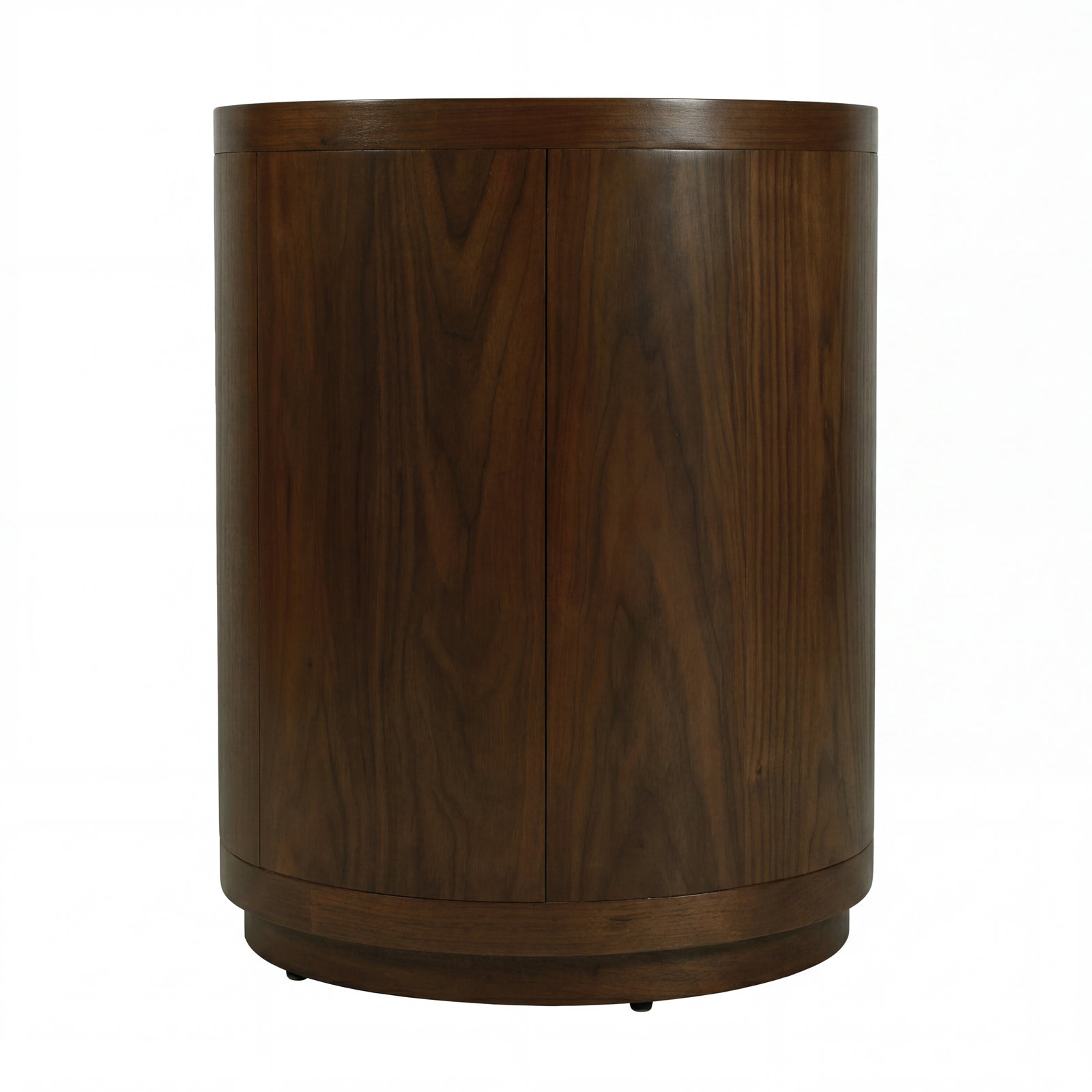 Celine 22 in. Round 3-Drawer Nightstand, Walnut Brown