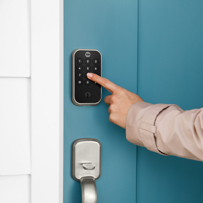 Satin Nickel Smart Keypad Deadbolt with Wi-Fi and Bluetooth