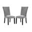 Superbe table en marbre avec chaises d'appoint et chaises en flanelle grises