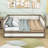 Buchanan Modern Full Size Upholstered Daybed with Trundle, Nailhead Trim and Slats