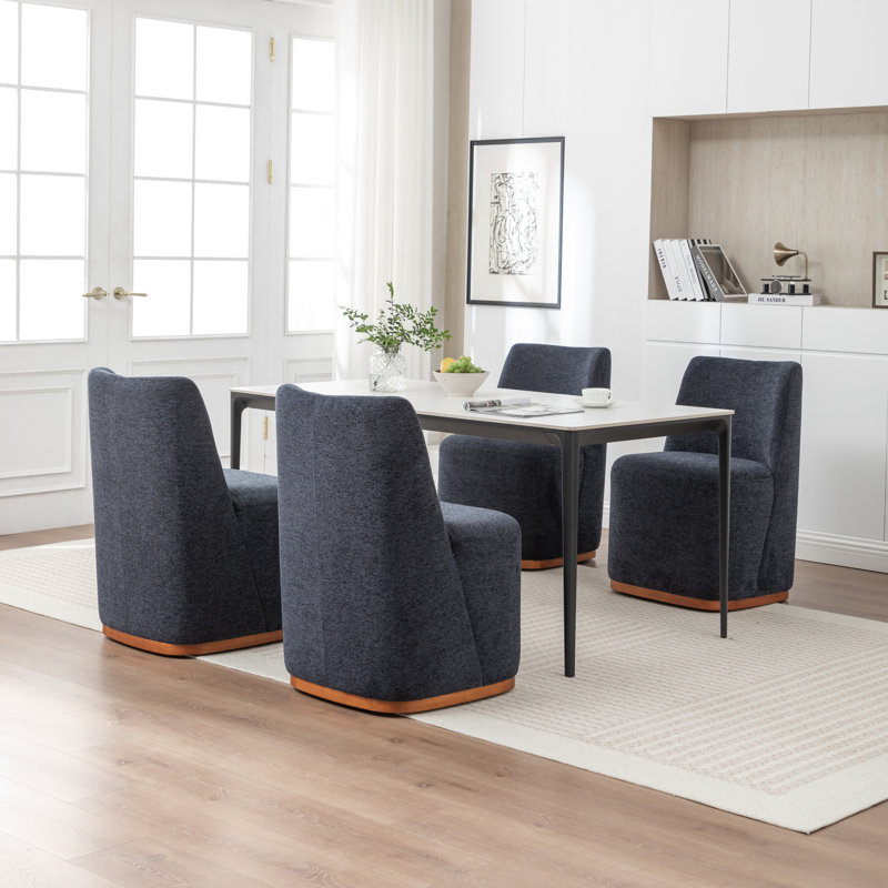 Chaise d'appoint rembourrée 33,5 po Markwart, Bleu