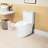 White Ceramic Toilet, 1.1/1.6 Elongated Comfort Height, & , Close Seat T039wt White, Quiet