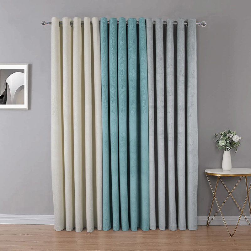 Alburnett Eyelet Blackout Curtain, Silver, 165 W x 183 D cm