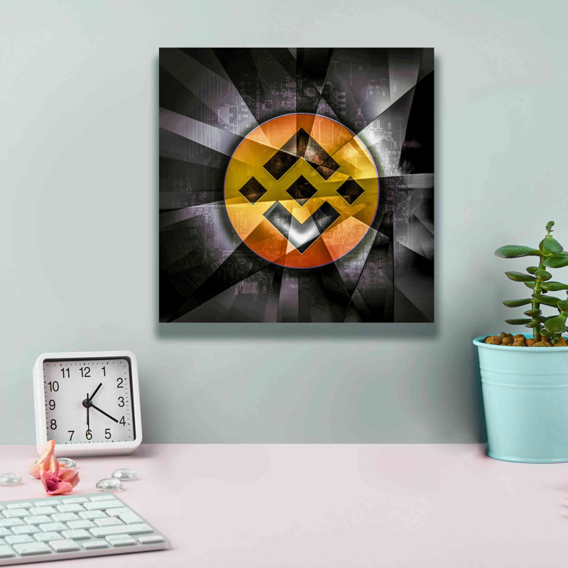 «BNB Binance Coin», art mural sur toile, H 12 po x l 12 po x P 0,75 po