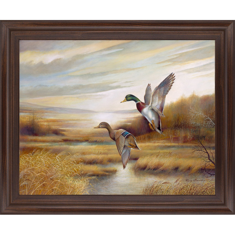 Mallard Flight Wall Art - 28" x 34" - Cinnamon Mocha Frame