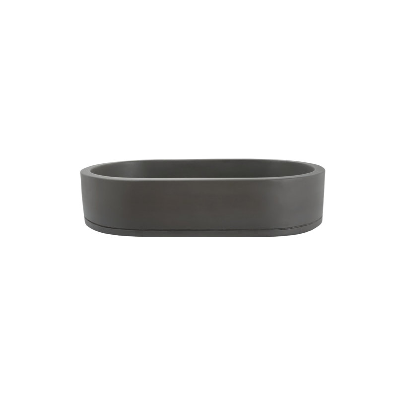 Barclay Uri 22.75'' Concrete Oval Bathroom Sink, Dark Gray