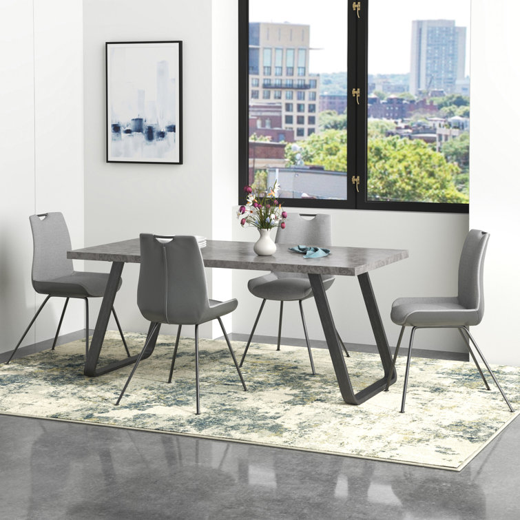 Alonia 5 Piece Pewter Rectangular Dining Set