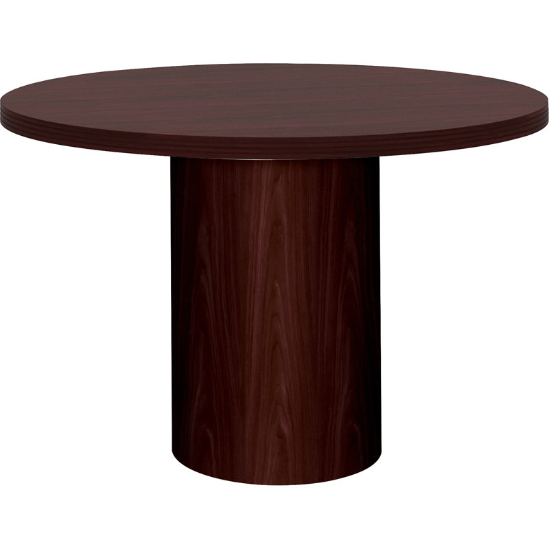 Preside Cylinder Table Base, Mahogany