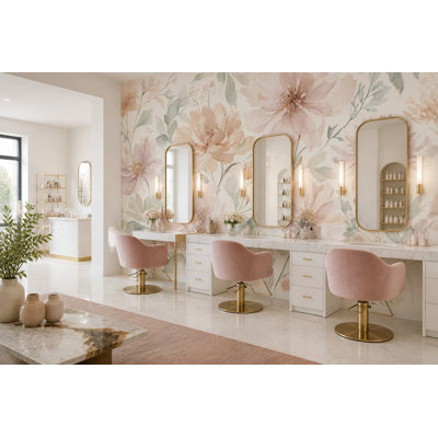 Watercolor Floral Wallpaper Ivory Background Romantic Garden Wall Mural