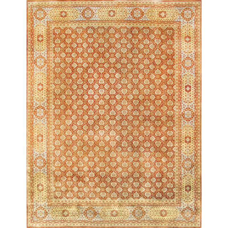 Tapis de zone rouille noué la à la main Mamluk