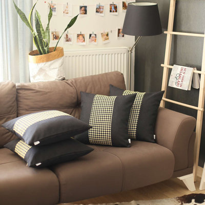 Ensemble de 4 housses de coussin pied-de-poule