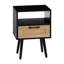 Table de bout de salon de 15,68 po avec tiroir et pieds en bois massif - moderne, tiroir noir de construction moderne, table de chevet pour chambre à coucher, pièce, poids de 120 lb-1252599212-1252599211