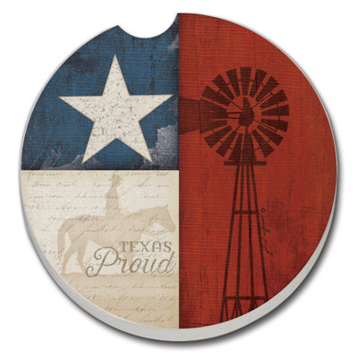 Ensemble de sous-verres East Urban Home Texas Proud Absorbent Stone
