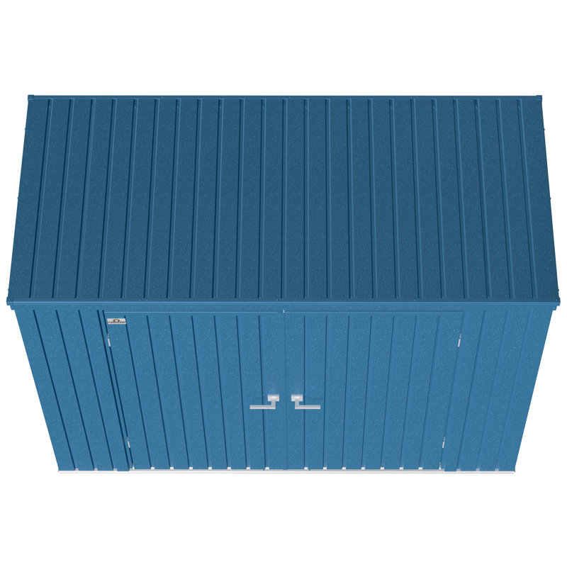 Elite 8 ft x 4 ft Blue Grey Galvanized Steel Storage Shed