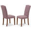 Ensemble de salle à manger 3 pièces pour petits espaces comprenant une table de salle à manger ronde avec Dropleaf et 2 chaises de salle à manger Parsons en lin Dahlia, acajou-1914477164-1999411164-1999411167
