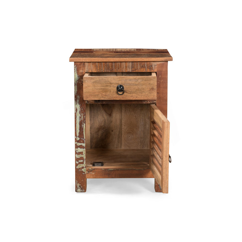 Table d'appoint fabriquée à la main avec tiroir et armoire