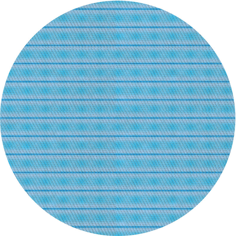 Tapis décoratif géométrique bleu Hostetler, Rond 7 pi