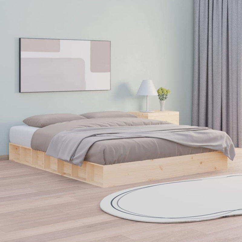 Bed Frame Solid Wood, Brown, 178 x 202.5cm
