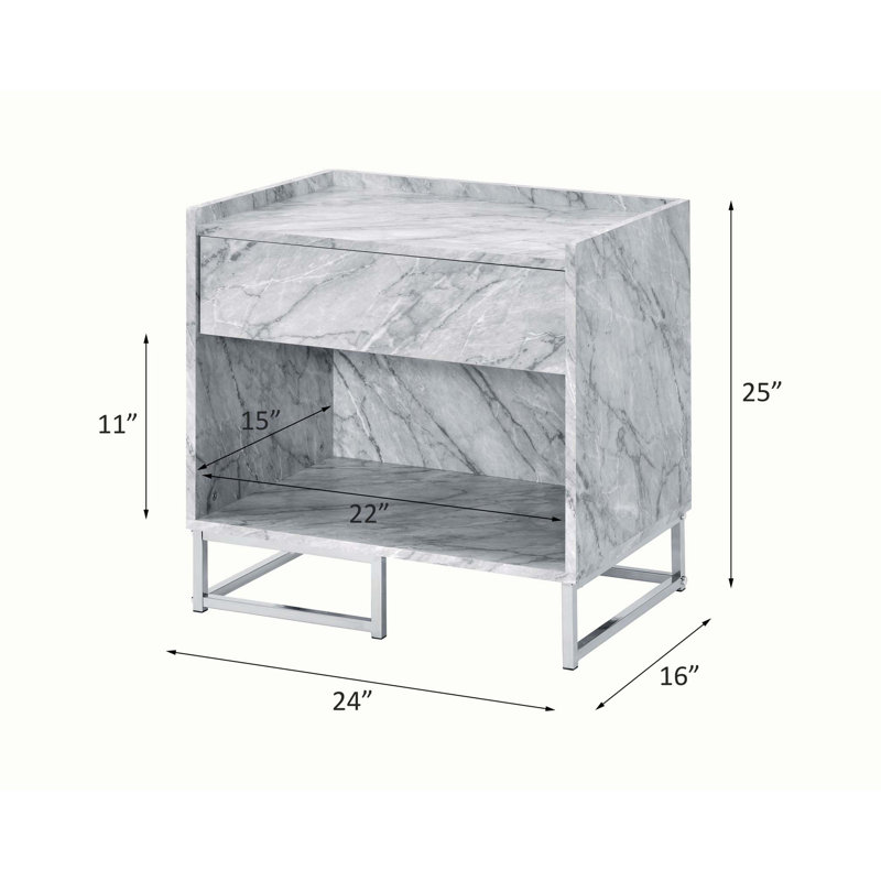 Daylesford 1-Drawer Nightstand in Gray