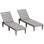 Ensemble de 2 chaises longues d'extérieur en résine avec 5 positions réglables, assemblage étanche et sans outil pour le patio près de la piscine
