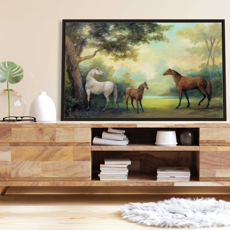 " Near The Pasture ", 43.5" W x 27.5" H, Black Framed