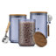 Ensemble de pots de rangement en verre empilables avec couvercles en bois Holden