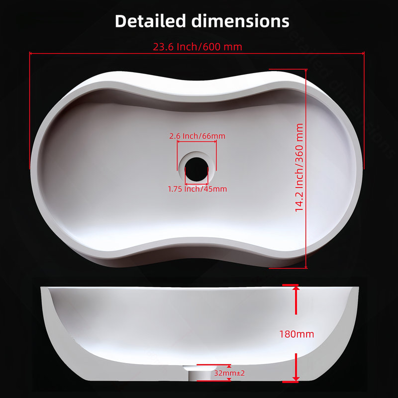 Bathroom Vessel Sink With Pre-Drilled Drain Hole, Green
