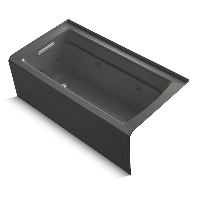 Archer® Alcove 60" x 32" Whirpool Bathtub, Left, Thunder Gray