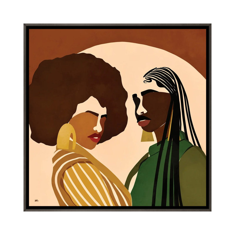 « Fly Sistas » par Bria Nicole-impression d’art graphique, H 37 po x l 37 po x P 1,5 po, Pas de tapis