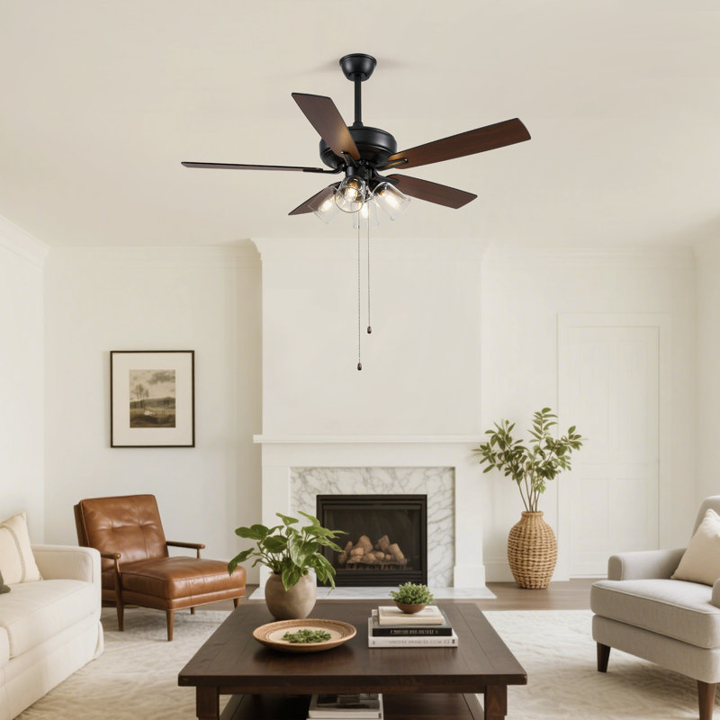 52-Inch Ceiling Mounted Ceiling Fan With With Lights And Pull Chains