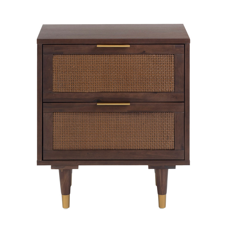 Sierra Dark Chocolate Brown 2 Drawer Nightstand, Dark Chocolate Brown