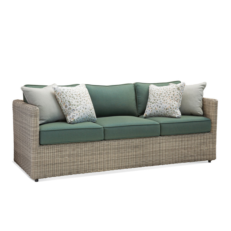Paradise Bay 3 Over 3 Sofa, Dark Blue Sunbrella; 6345-61