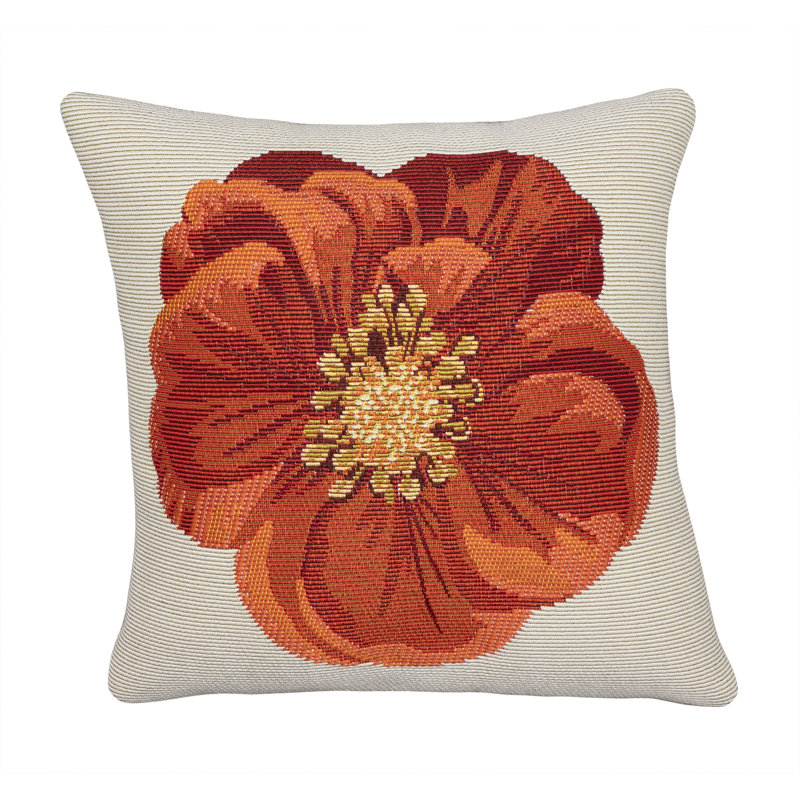 Marina Flower Indoor/Outdoor Pillow, Red Floral