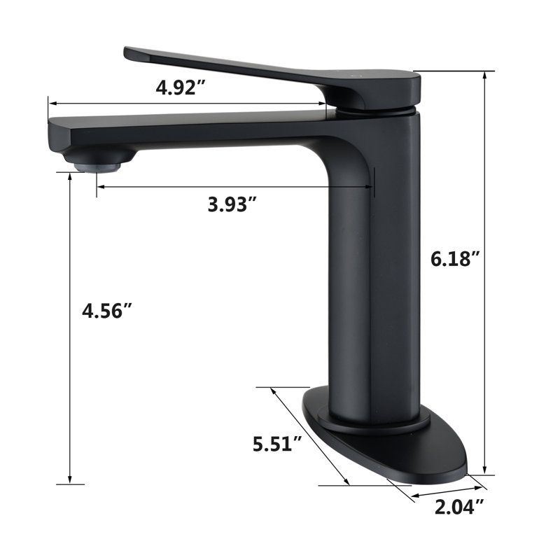Robinet de salle de bain à un trou, Noir mat